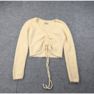 Kerisma Angora Sweater Womens S/M Cream Pullover Cozy Coquette Minimal Fuzzy PRC